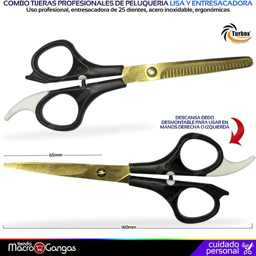 Tijeras Peluquería Barbería Profesional Lisa Y Entresacadora