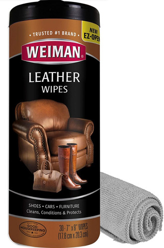Increíbles Toallitas Limpia Cuero Weiman Leather Wipes. 30u.