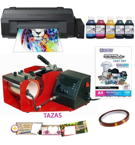 Maquina Para Estampar Sublimar Tazas + Impresora Epson A3