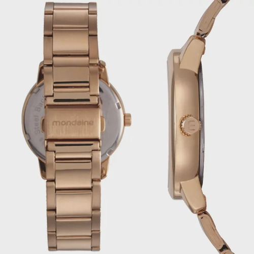 Imagem 5 de 7 de Relógio Mondaine Feminino Rose + Semijoia Pulseira Berloque