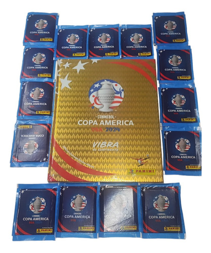 Album Dorado Copa America 2024 + 15 Sobres