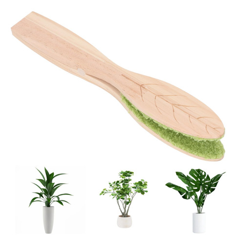 Cepillo Limpiador De Hojas De Plantas Con Mango De Madera