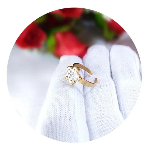 Anillo De Compromiso Laminado Oro 18k Talla 4 Y 5 Ajustable