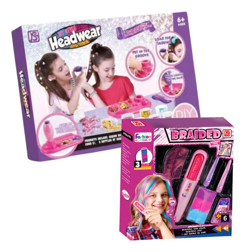 Set De Belleza Niñas Kit Accesorios Cabello Lavable No Toxic