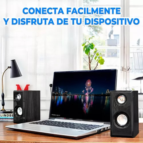 Bocinas Para Pc Computadora Laptop USB Aux 3.5mm Color Negro Ele-Gate