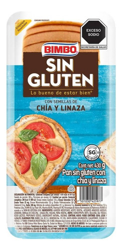 3 Pza Pan Blanco Bimbo Con Chía Y Linaza 430 G
