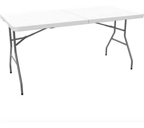 Mesa Plegable Tipo Valija 152 Cm Blanca Color Blanco
