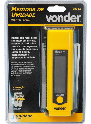 Medidor De Umidade Muv200 Vonder Medição Precisa De Umidade