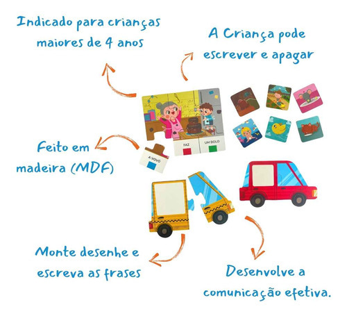 Jogo E Quebra Cabeça Primeiras Frases Brincadeira De Criança