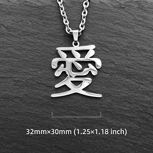 Wchama Love Kanji Collar Japonés Para Hombres Mujeres Cadena