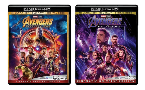 Avengers Endgame + Infinity War Marvel Pelicula 4k Ultra Hd 