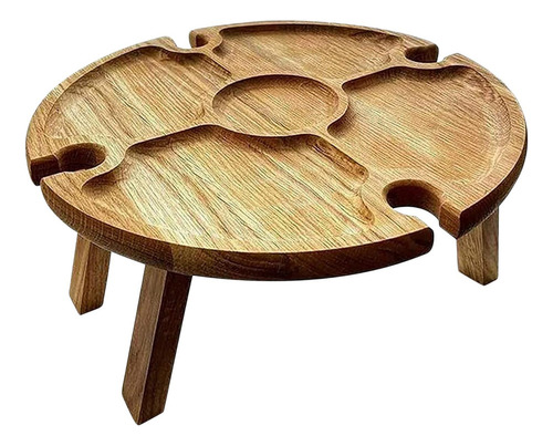 Mesa De Picnic Plegable De Madera Al Aire Libre Con Soporte