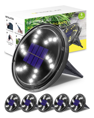 Nfesolar Luces Solares Para Suelo Al Aire Libre, Impermeable