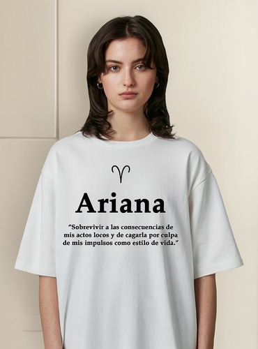 Remera Ariana Aries Signo Zodiaco Tarot Personalizada Unisex