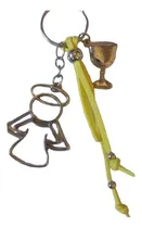 Comprar 10 Llaveros Comunion. Dijes Angel Y Caliz. Gamuzas De Color