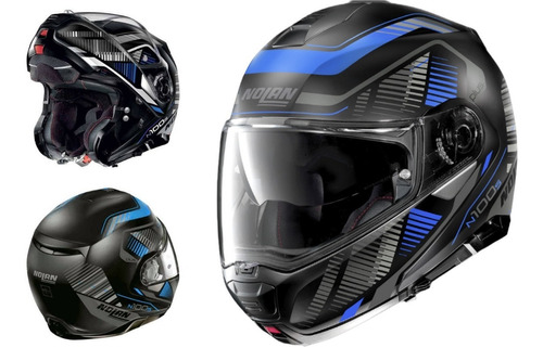 Casco Nolan N100-5 Plus Starboard Ncom 43 Ngo Mate Azul Gris