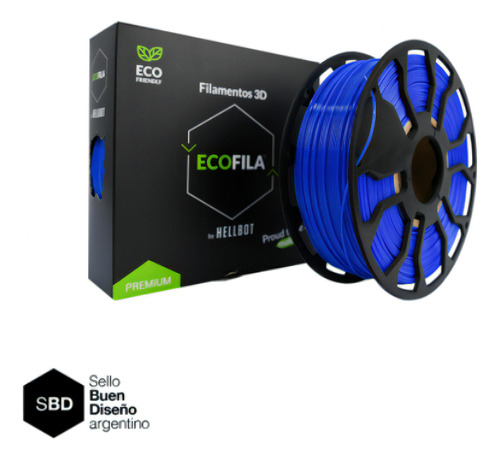 Filamento 3D Ecofila Hellbot de 1.75mm y 1kg azul