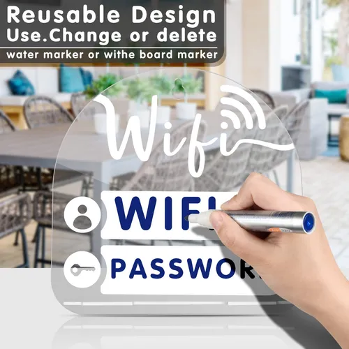 Letrero De Contrasena Wifi Grande De Acrilico, Soporte De Se