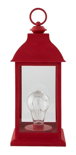 Farol Rojo Con Lampara Led 33 Cm