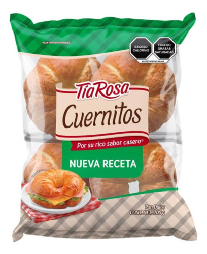 4 Pzas Cuernitos Tía Rosa Rebanados 200 G