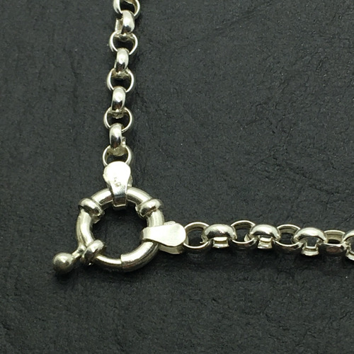 Pulsera Rolo Plata 925 Eslabón 4,5 Mm Cierre Marinero Largo 19