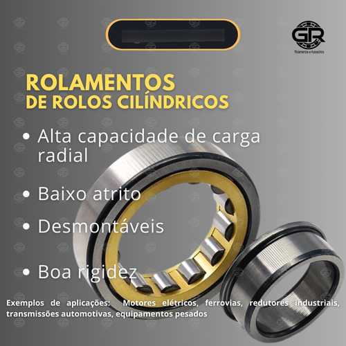 Rolamento De Rolos Cilíndricos Nup 210 E - 50x90x20 - Mak