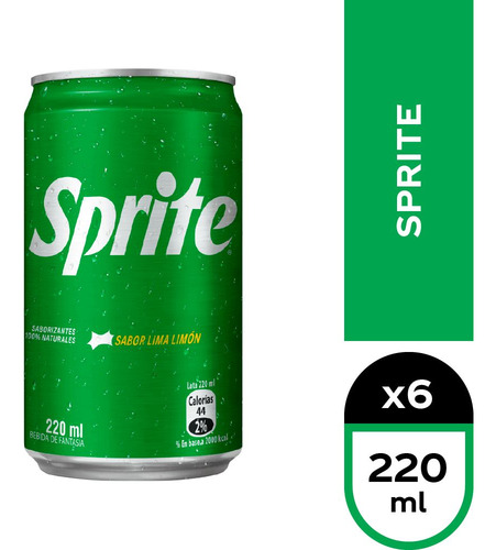 6x Bebida Sprite Regular Lata 220cc