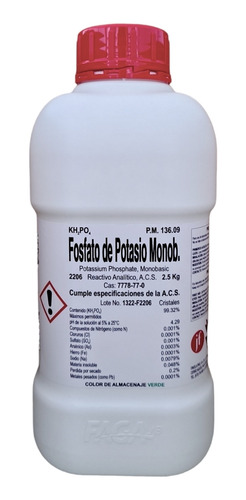 Fosfato De Potasio Monobasico R. A. 2.5 Kg Fagalab