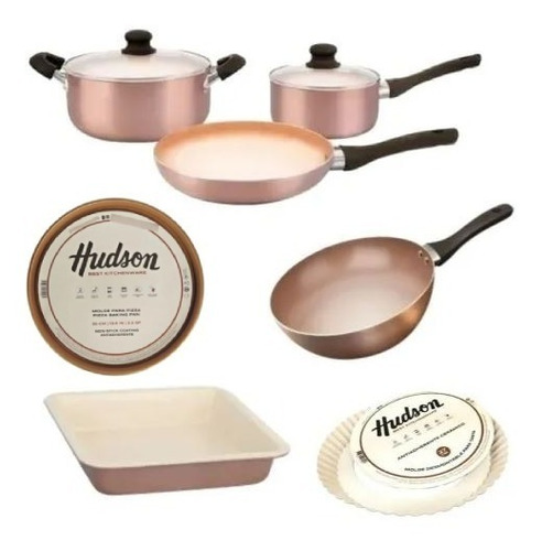 Set 9pz Hudson Pizzera Tartera Asadera Wok 2mm