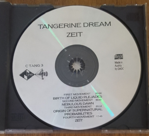 Tangerine Dream - Zeit / Austríaco / Cd Estándar (Usado)