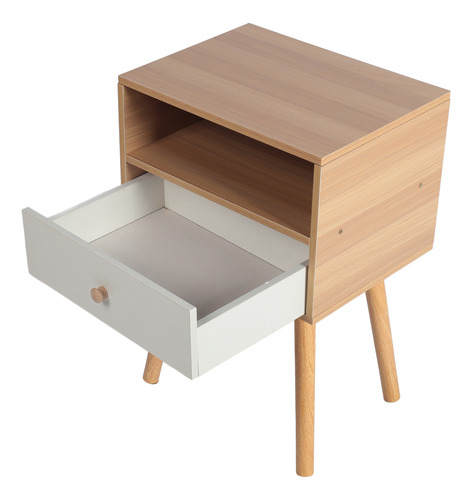 Mesita De Noche De Madera Minimalista Moderna De Doble Capa