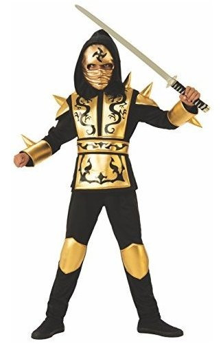 Rubie's Boys Gold Ninja Child S Costume, Como Se Muestra, Me