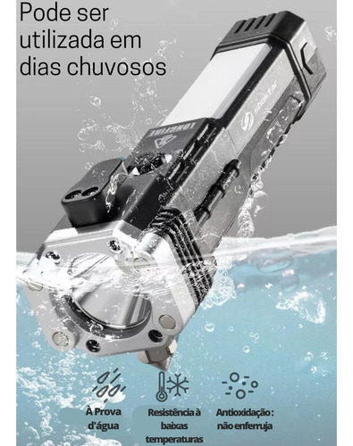 Kit 3 Linterna Tática Militar Indestructible Imã Faca Martel