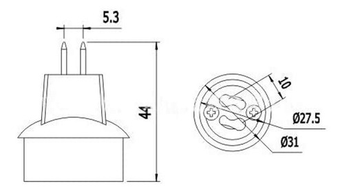 Imagen 3 de 3 de Adaptador Socket Lamparas Base Mr16 (g5.3) A Gu10