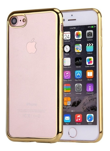 Funda Protectora De Tpu Borde Dorado Para iPhone 8 Y 7 (Usado)