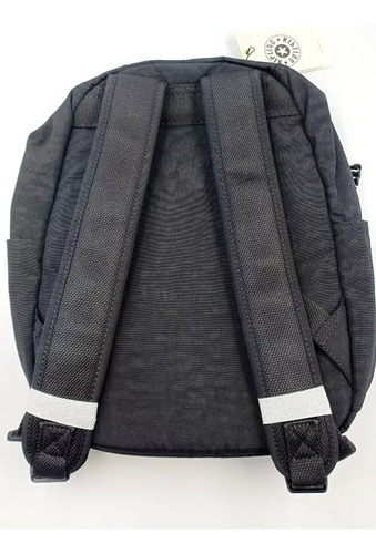 Backpack Kipling Seoul Small Mochila Chica Compartimento Tablet Color Black Noir Diseño De La Tela Liso