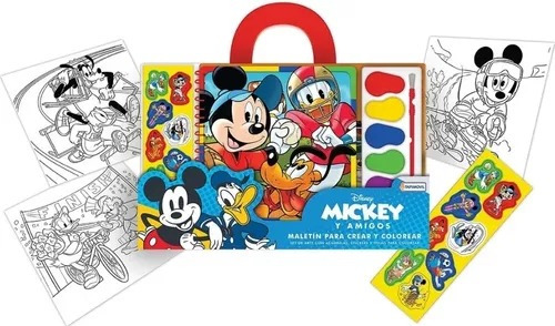 Set De Arte Mickey Mouse Maletin Acuarelas Actividades T7693