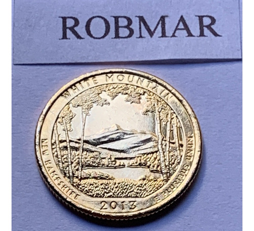 Robmar-usa-quarter Bañado Oro 24k Año 2013-n°16-white Mounta