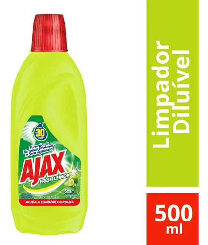 Limpador diluível Ajax fresh lemon 500mL