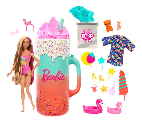 Barbie Muñeca Pop Tropical Set Sorpresa 15 Accesorios