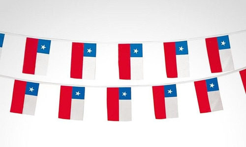 Banderin Tira De 10 Banderas Chile Fiestas Patrias