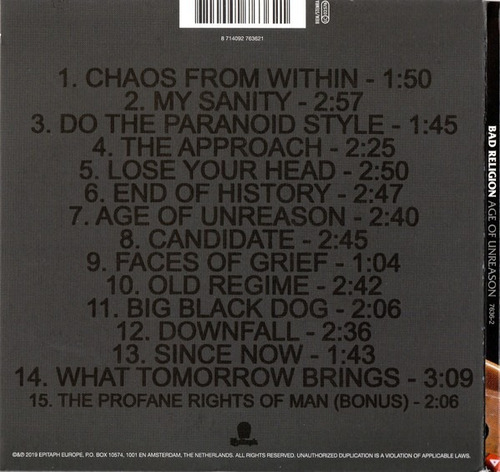 Bad Religion - Age Of Unreason