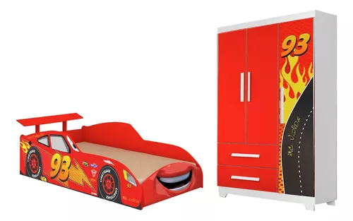 Jogo De Quarto Infantil Carro Stock Car Azul - Móveis Bela