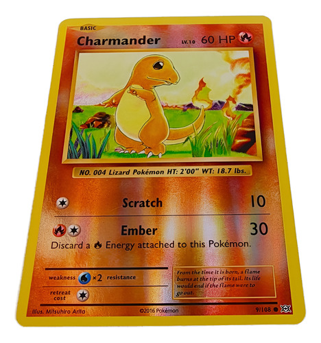 Carta Pokémon Tcg Charmander 9/108 Holo Reverse Evolutions Charmander Inglés