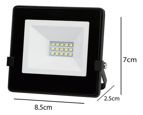 Imagen 5 de 10 de Reflector Led 10w 3000k Luz Calida