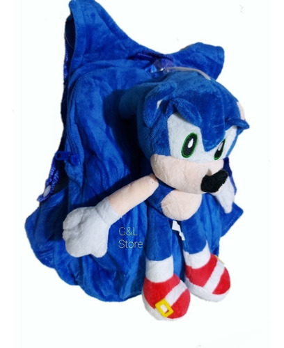 Morral Peluche Sonic Maleta Niños Escolar Importado