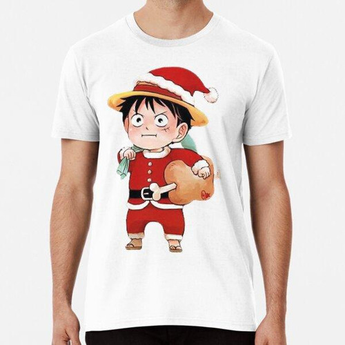 Remera Anime-navidad-one-piece-luffy Algodon Premium