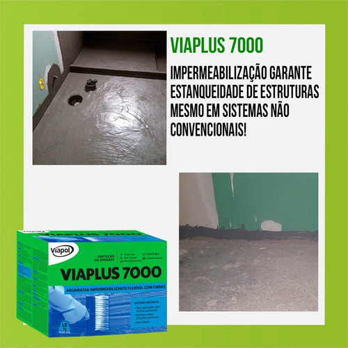 Impermeabilizante Viaplus 7000 Flexivel Caixa 18kg Viapol Cimento