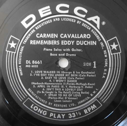 Carmen Cavallaro Remembers Eddy Duchin Lp Importado