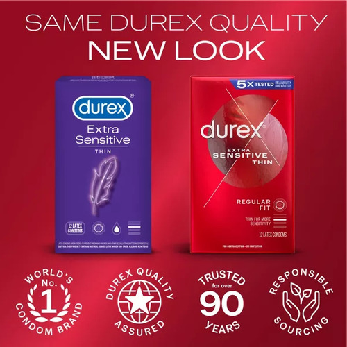 12 Condones Durex Extra Sensitive Thin
